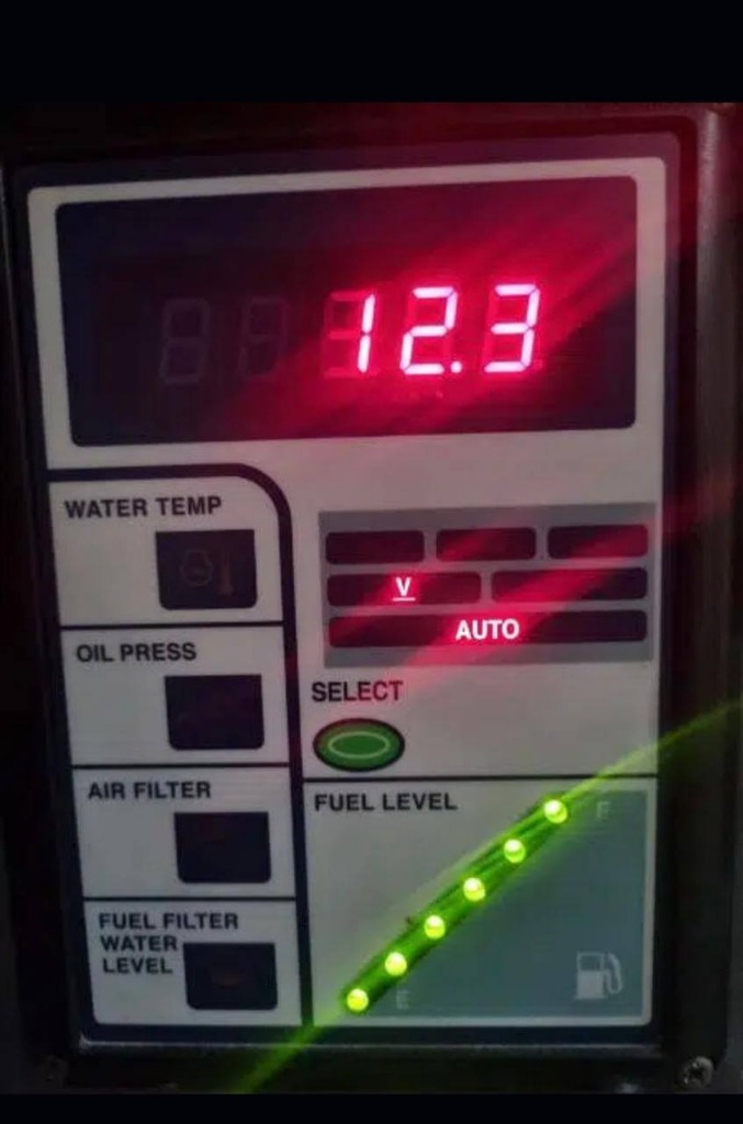 Glowing digital control panel with LED display